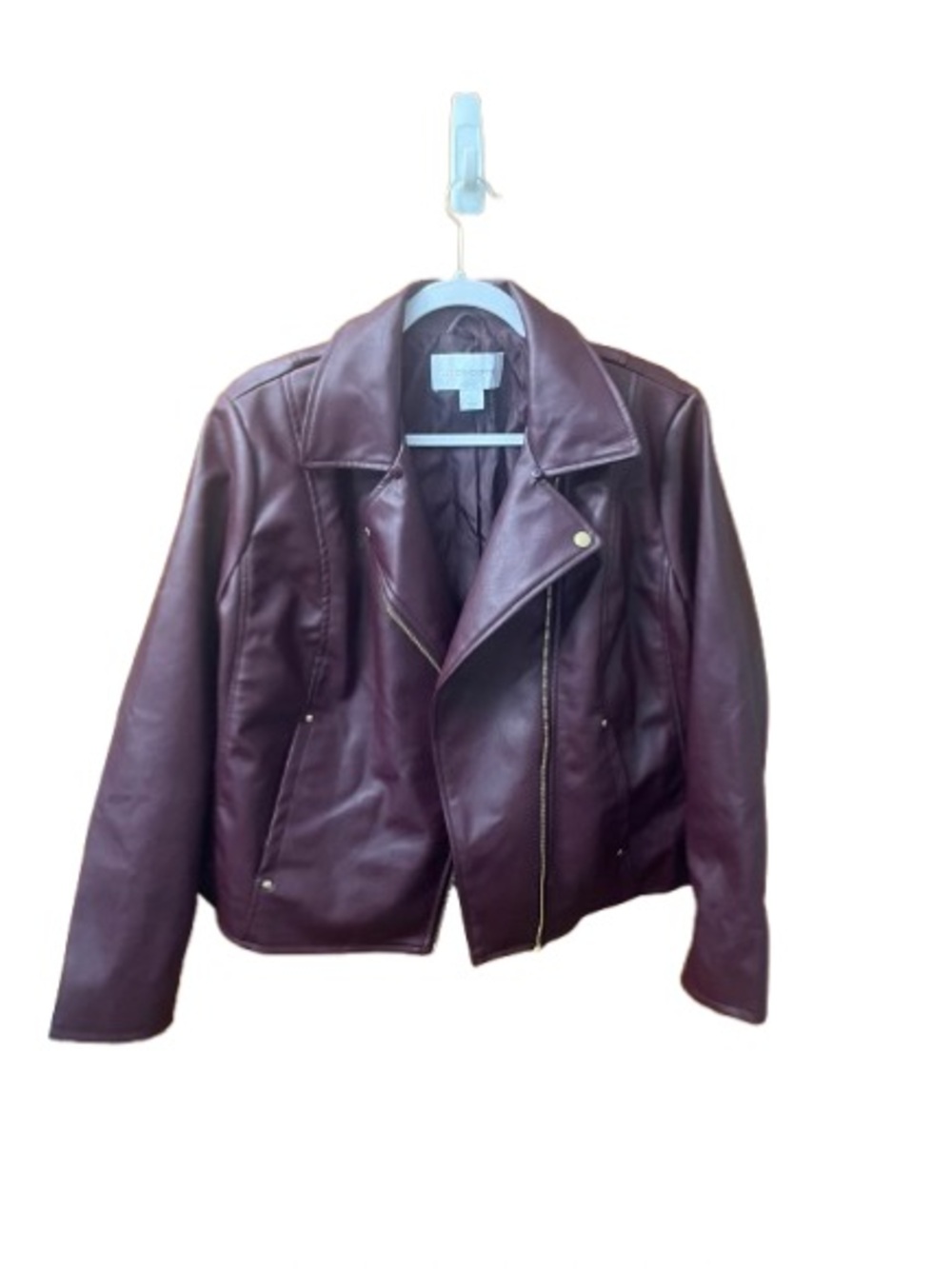 Liz Claiborne Faux Leather Burgundy Jacket